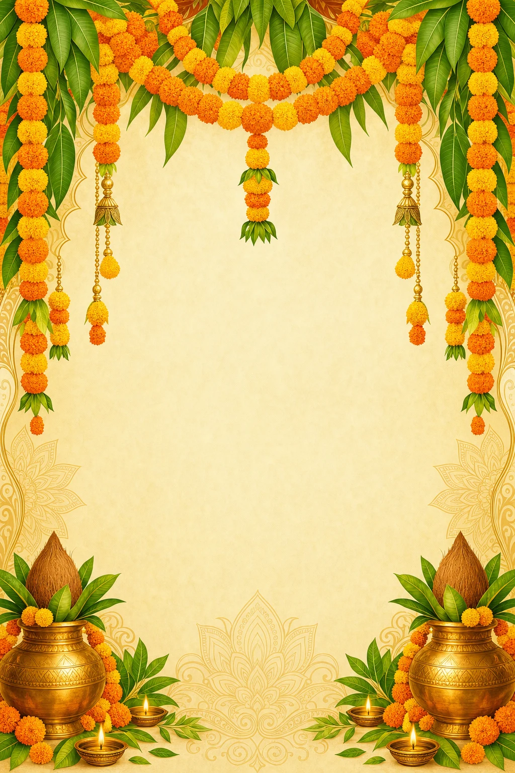 Wedding welcome · marigold poster background