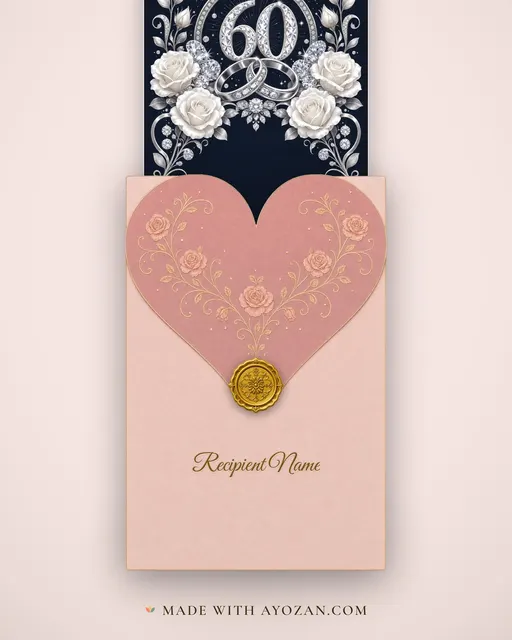 60th — Diamond — envelope, as the guest receives it