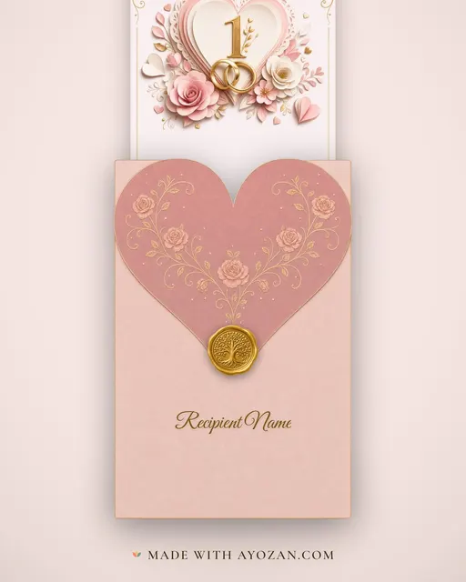 1st Anniversary — Paper — envelope, as the guest receives it