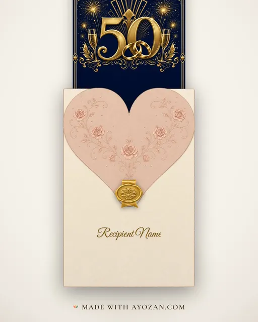 50th — Golden Jubilee — envelope, as the guest receives it