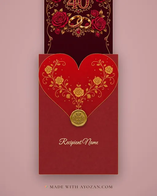 40th — Ruby — envelope, as the guest receives it