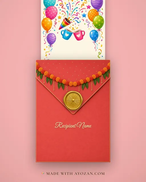 Birthday — For a Friend — envelope, as the guest receives it