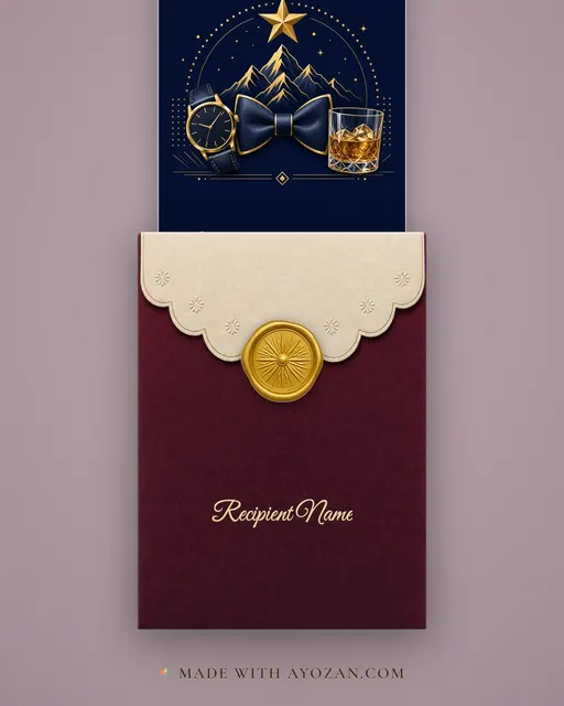 Birthday — For Him — envelope, as the guest receives it