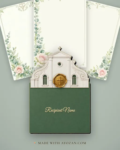 Wedding Ceremony — Sage Botanical Classic Wedding Suite — envelope, as the guest receives it