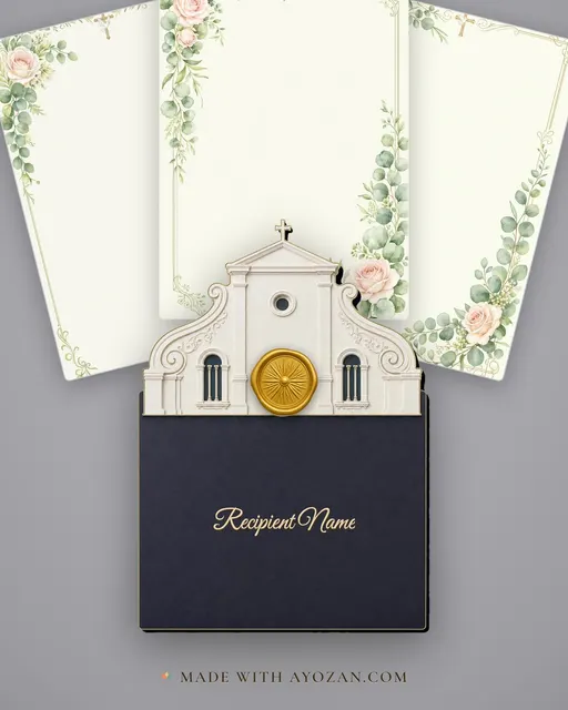 Wedding Ceremony — Mangalorean Christian — Wedding Wedding Suite — envelope, as the guest receives it