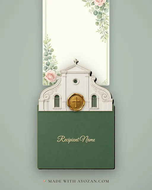 Sage Botanical — Watercolor — envelope, as the guest receives it