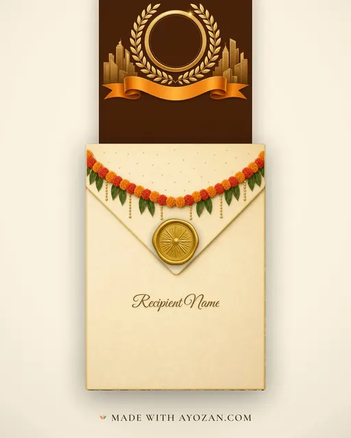 Work Anniversary — Warm — envelope, as the guest receives it