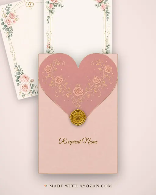 Engagement — Ring & Roses Modern — envelope, as the guest receives it
