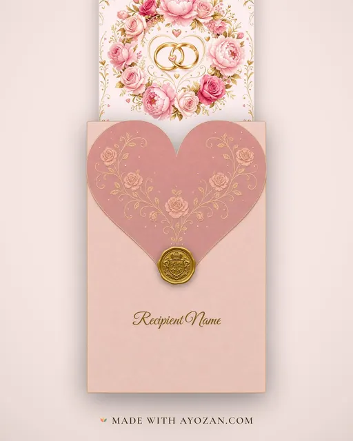 Engaged — Floral — envelope, as the guest receives it