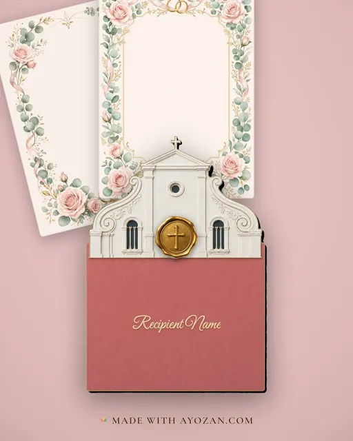 Ring Ceremony — Blush Botanical Fusion — envelope, as the guest receives it