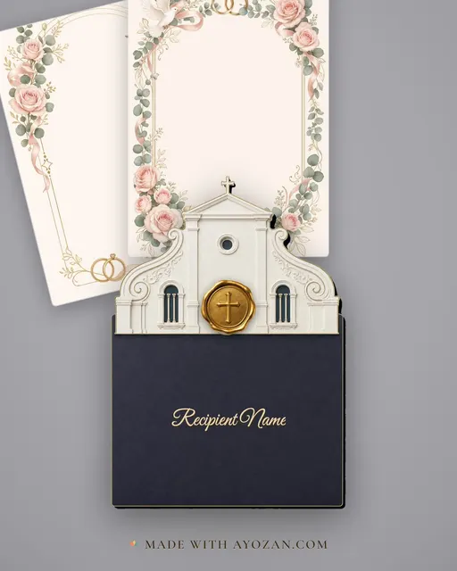 Ring Ceremony — Ring & Roses Modern — envelope, as the guest receives it