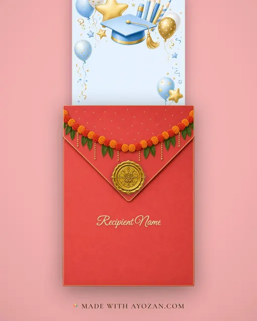 Little Graduate — envelope, as the guest receives it