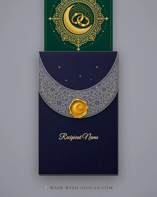 Nikah Mubarak — envelope, as the guest receives it