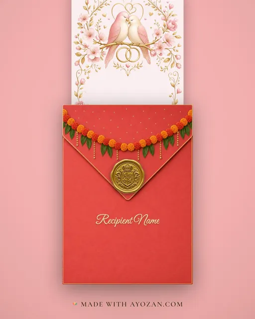 Best Wishes — envelope, as the guest receives it