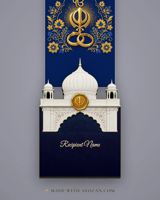 Anand Karaj Blessings — envelope, as the guest receives it