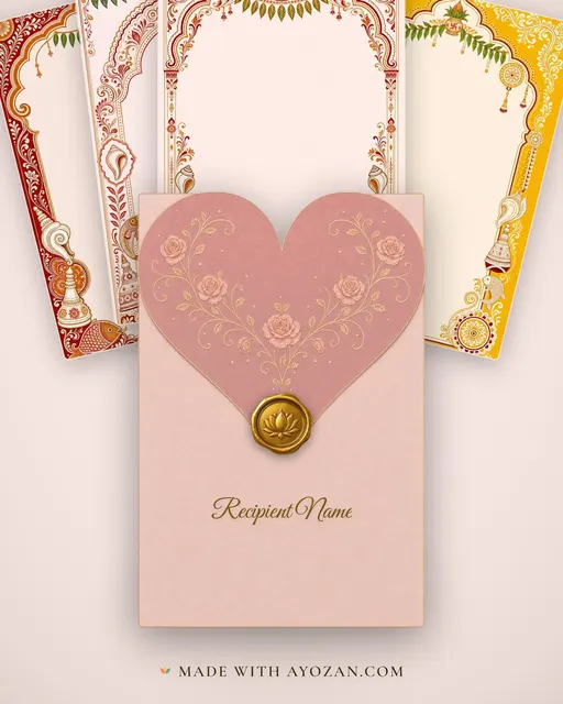 Ashirbaad — Bengali Alpona Wedding Suite — envelope, as the guest receives it