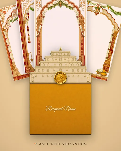 Nichayathartham — Tamil Brahmin (Iyer-Iyengar) Wedding Suite — envelope, as the guest receives it