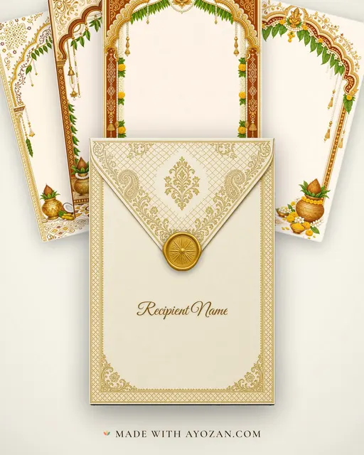 Pelli (Muhurtham) — Andhra Pochampally Ikat Wedding Suite — envelope, as the guest receives it