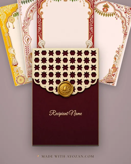 Biye — Bengali Alpona Wedding Suite — envelope, as the guest receives it