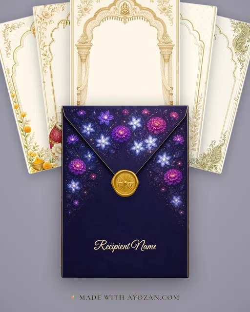Vivah — Himachal Kangra — Foil Wedding Suite — envelope, as the guest receives it
