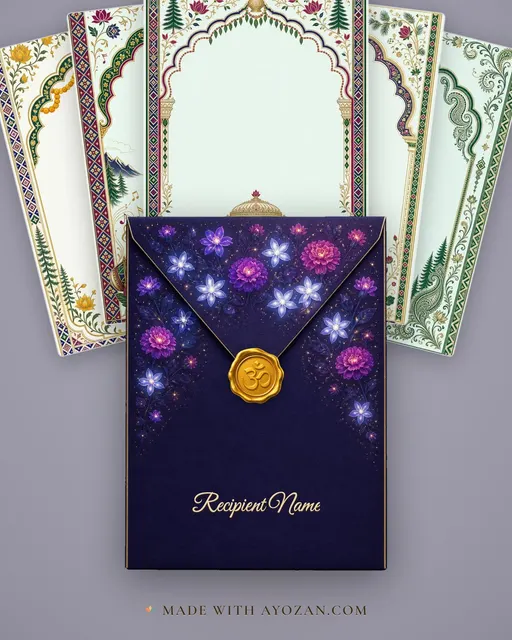 Vivah — Himachal Kangra-Pahari Wedding Suite — envelope, as the guest receives it