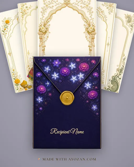 Vivah — Jammu Dogra — Foil Wedding Suite — envelope, as the guest receives it