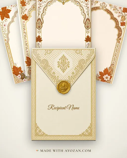 Lagan (Devgon) — Kashmiri Pandit Wedding Suite — envelope, as the guest receives it