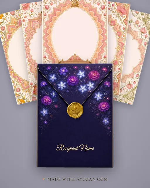 Wedding — Lotus Mandala Wedding Suite — envelope, as the guest receives it