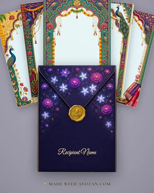 Lagna — Maharashtra Paithani Wedding Suite — envelope, as the guest receives it