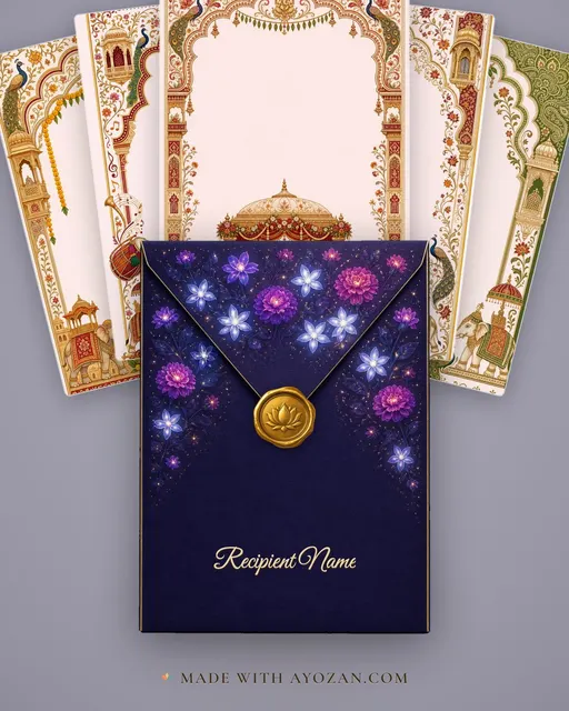 Vivah — Marwari Haveli Wedding Suite — envelope, as the guest receives it