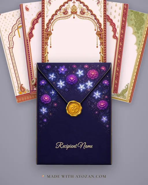 Vivah — Madhya Pradesh Chanderi Wedding Suite — envelope, as the guest receives it