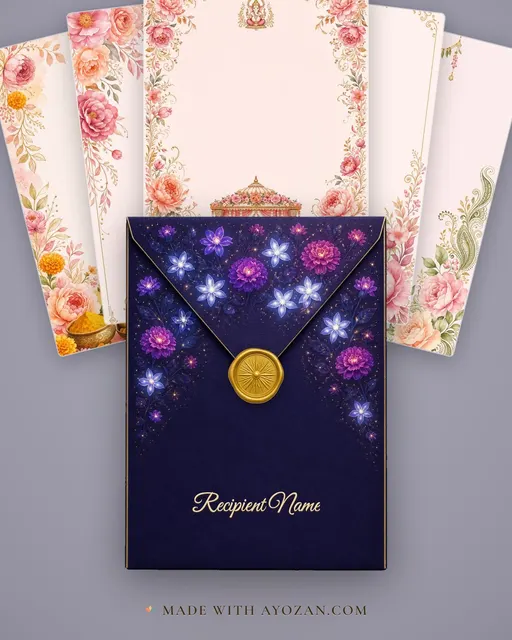 Vivah — North Modern — Blush Fusion Wedding Suite — envelope, as the guest receives it