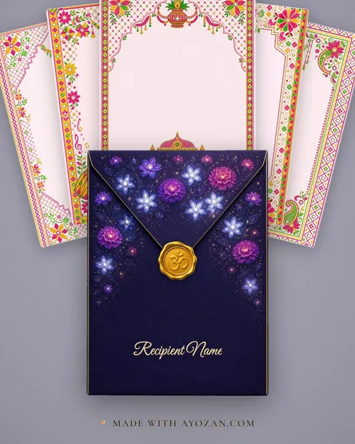 Vivah — Punjab Phulkari Wedding Suite — envelope, as the guest receives it
