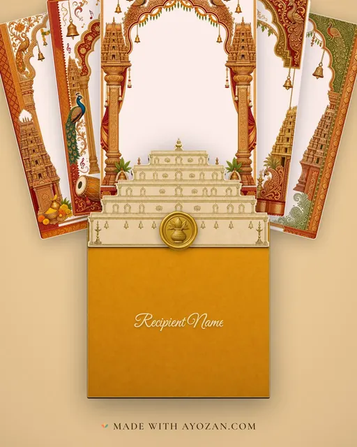 Wedding — South-Indian Temple Wedding Suite — envelope, as the guest receives it