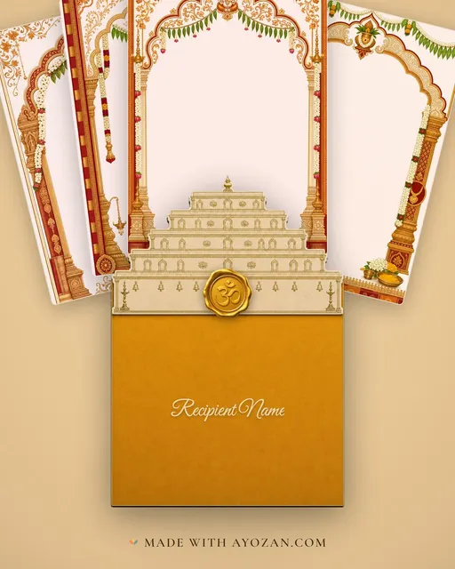 Muhurtham — Tamil Brahmin (Iyer-Iyengar) Wedding Suite — envelope, as the guest receives it