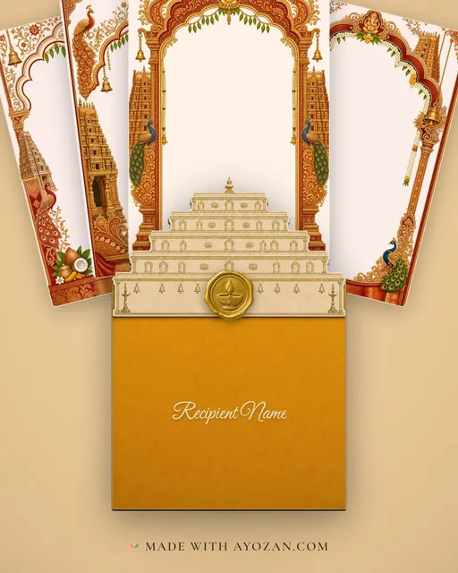 Muhurtham (Kalyanam) — Tamil Temple-Gold Wedding Suite — envelope, as the guest receives it