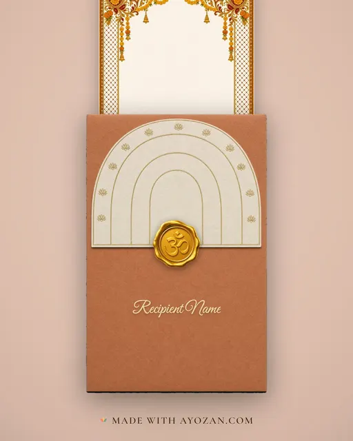 Marigold Maximalist — Crimson & Gold — envelope, as the guest receives it