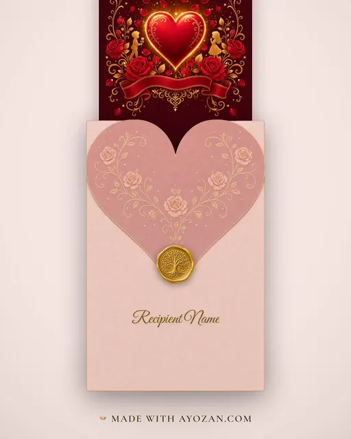 Be My Valentine — envelope, as the guest receives it