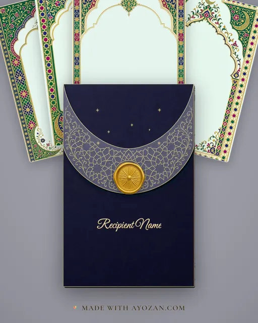 Nikah — Gujarat Muslim — Nikah Wedding Suite — envelope, as the guest receives it