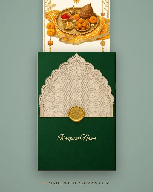 Dooj Tilak · Heritage — envelope, as the guest receives it