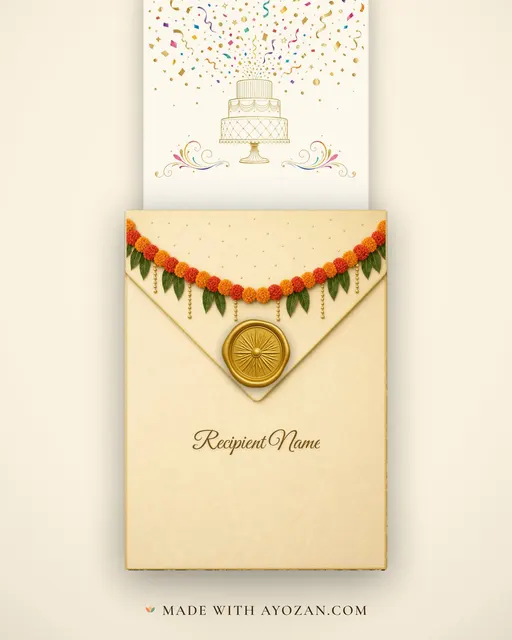 Gilded Confetti · Modern — envelope, as the guest receives it