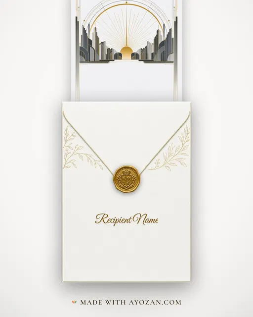 Deco Summit · Modern — envelope, as the guest receives it
