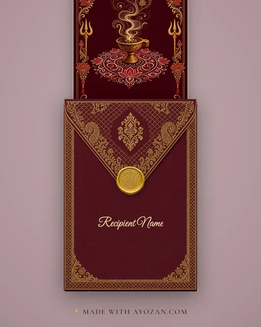 Dhunuchi Glow · Heritage — envelope, as the guest receives it