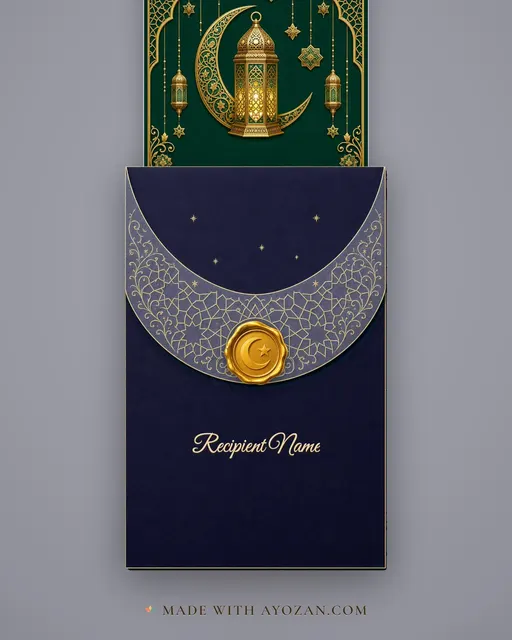 Crescent & Fanous · Heritage — envelope, as the guest receives it