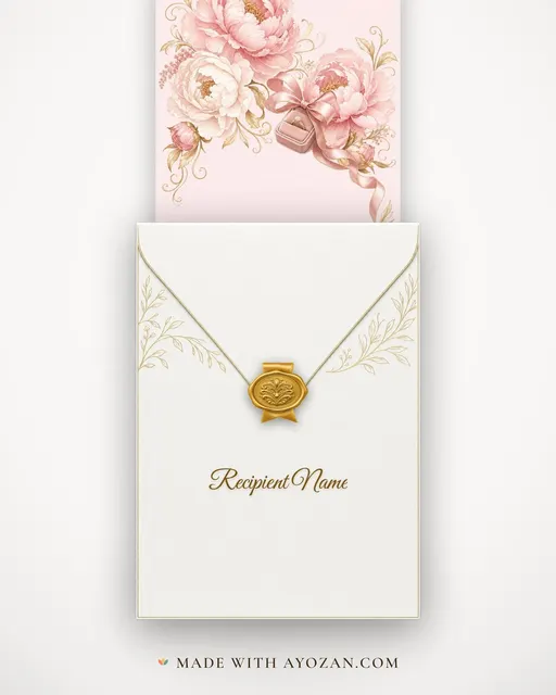 Blush Peony · Modern — envelope, as the guest receives it