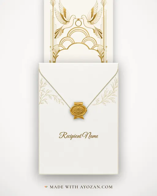 Deco Doves · Modern — envelope, as the guest receives it