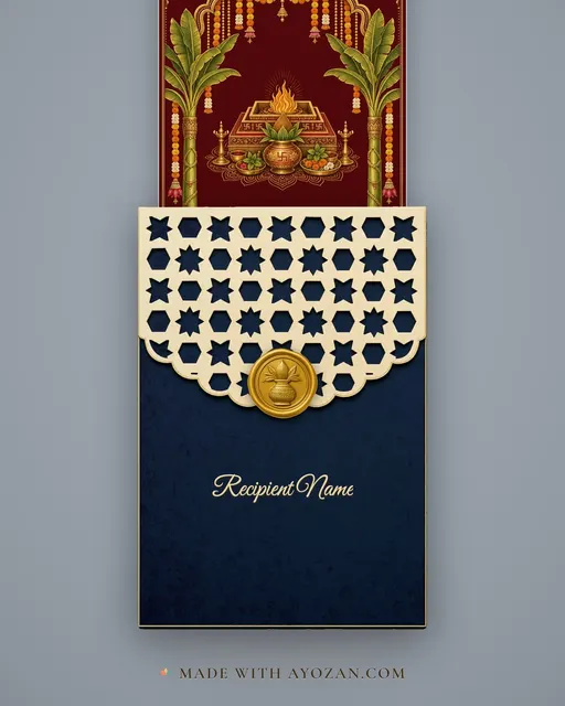Satyanarayan Katha · Heritage — envelope, as the guest receives it