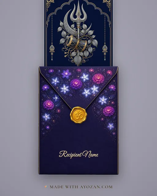 Bilva & Damru · Heritage — envelope, as the guest receives it