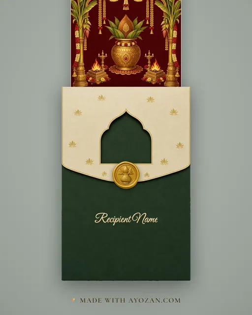 Shashti Kalash · Heritage — envelope, as the guest receives it