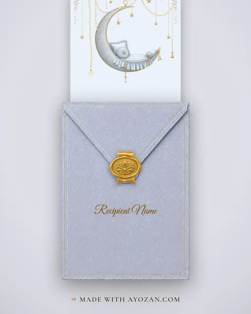 Crescent Naamkaran · Modern — envelope, as the guest receives it